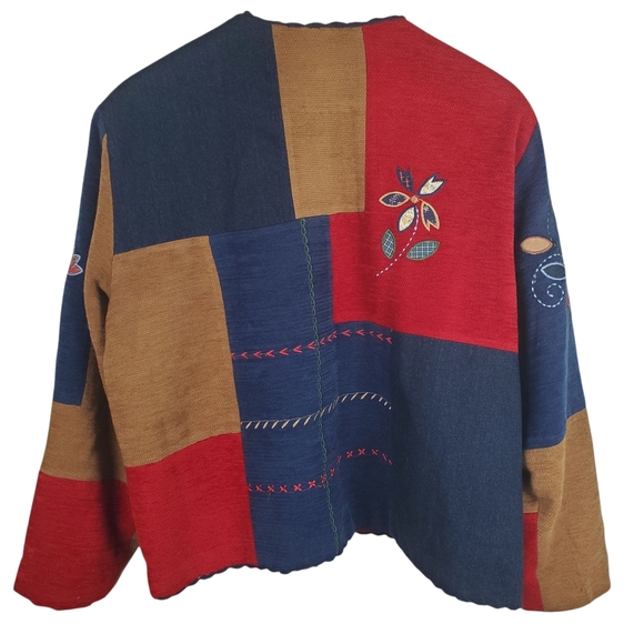 Vntg Koret Multicolor Patchwork Cardigan. 80s 90s. XL. H109 - Picture 6 of 10